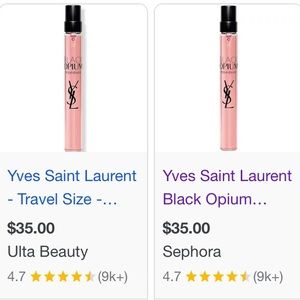 Travel, size different scents to choose from